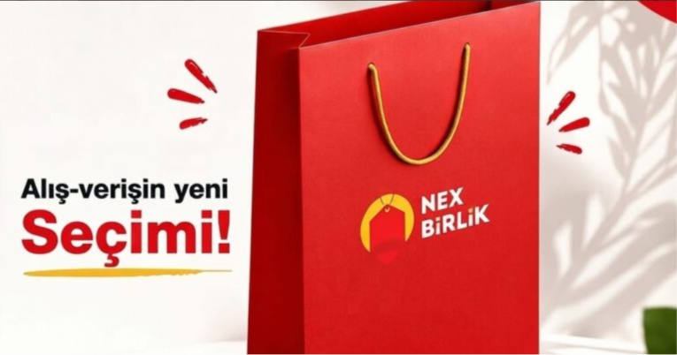 NexBirlik alış-veriş çantası və sifariş mövzulu vizual
